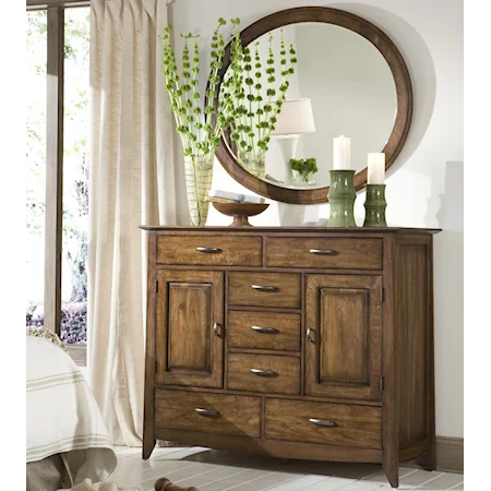 Dressing Chest with Oval Mirror